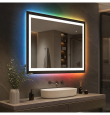 Зеркало в ванную комнату с цветной подсветкой Эльваро RGB 120х120 см