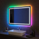 Зеркало с цветной RGB подсветкой для ванной комнаты Эльваро 80х60 см