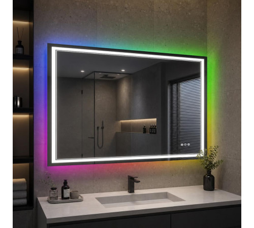 Зеркало в ванную с цветной подсветкой Гравена RGB 120х80 см