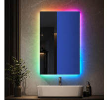 Зеркало с цветной RGB подсветкой для ванной Мериван Слим 60х80 см