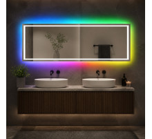 Зеркало в ванную с цветной подсветкой Гравена RGB 160х60 см