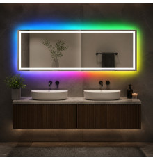 Зеркало в ванную с цветной подсветкой Гравена RGB 160х60 см
