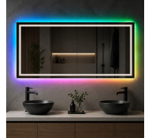 Зеркало в ванную комнату с цветной подсветкой Гравена RGB 110х60 см