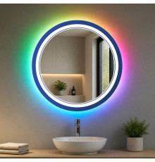 Зеркало с цветной RGB подсветкой для ванной комнаты Мелвена 60 см