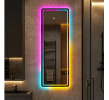 Зеркало с цветной RGB подсветкой для ванной комнаты Мальвера 60х160 см