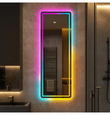 Зеркало с цветной RGB подсветкой для ванной комнаты Мальвера 60х160 см