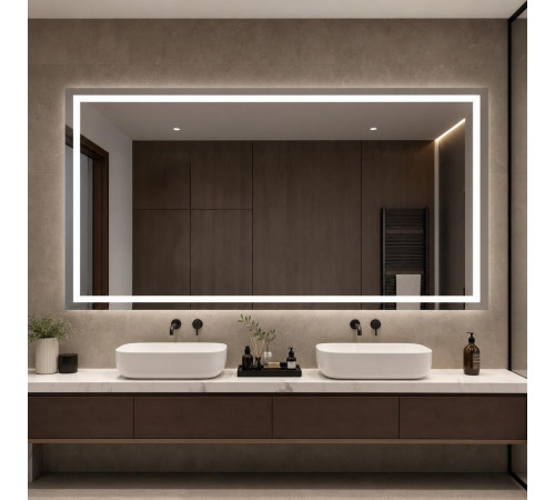 Зеркало в ванну с контурной подсветкой Эльваро 220х120 см