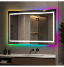 Зеркало в ванную комнату с цветной подсветкой Гравена RGB 120х70 см