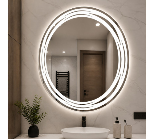 Круглое зеркало в ванную комнату с подсветкой Миравена