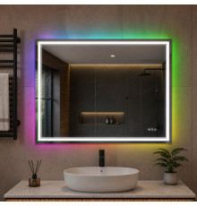 Зеркало в ванную комнату с цветной подсветкой Гравена RGB 100х80 см