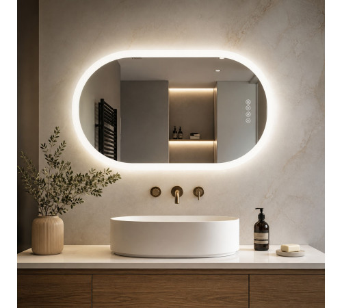 Зеркало в ванную с подсветкой и музыкой Капсалия