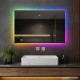 Зеркало с цветной RGB подсветкой для ванной комнаты Мериван Компакт 90х70 см