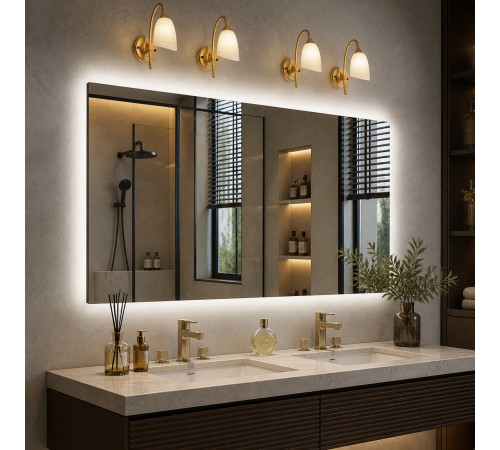 Зеркало в ванную с внутренней подсветкой Мериван 140х80 см