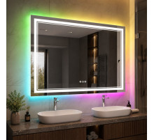 Зеркало в ванную с цветной подсветкой Гравена RGB 140х90 см