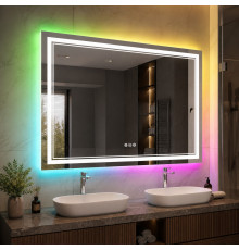 Зеркало в ванную с цветной подсветкой Гравена RGB 140х90 см