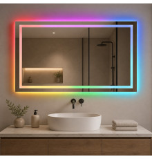Зеркало в ванную с цветной подсветкой Эльваро RGB 140х70 см