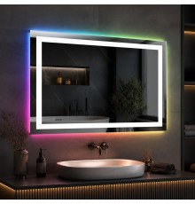 Зеркало в ванную комнату с цветной подсветкой Эльваро RGB 100х70 см