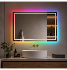 Зеркало в ванную с цветной подсветкой Эльваро RGB 120х80 см