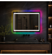 Зеркало в ванную комнату с цветной подсветкой Гравена RGB 85х60 см
