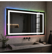 Зеркало в ванную комнату с цветной подсветкой Эльваро RGB 110х65 см