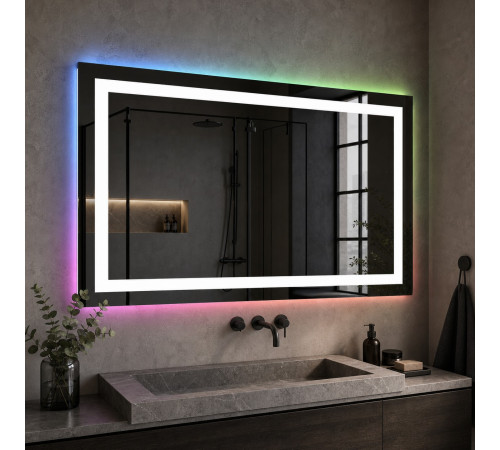 Зеркало в ванную комнату с цветной подсветкой Эльваро RGB 110х65 см