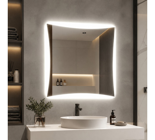 Зеркало в ванную комнату с подсветкой Элмера 70х70 см