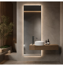 Зеркало в ванную комнату в полный рост с подсветкой в черной рамке Мериван Блэк 70х180 см
