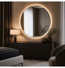 Круглое зеркало в рамке с парящей подсветкой Невеллио 100 см