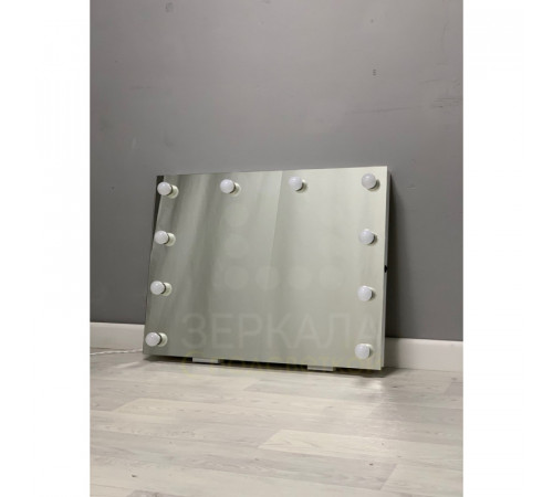 Безрамное гримерное зеркало с подсветкой лампами 60x80 см